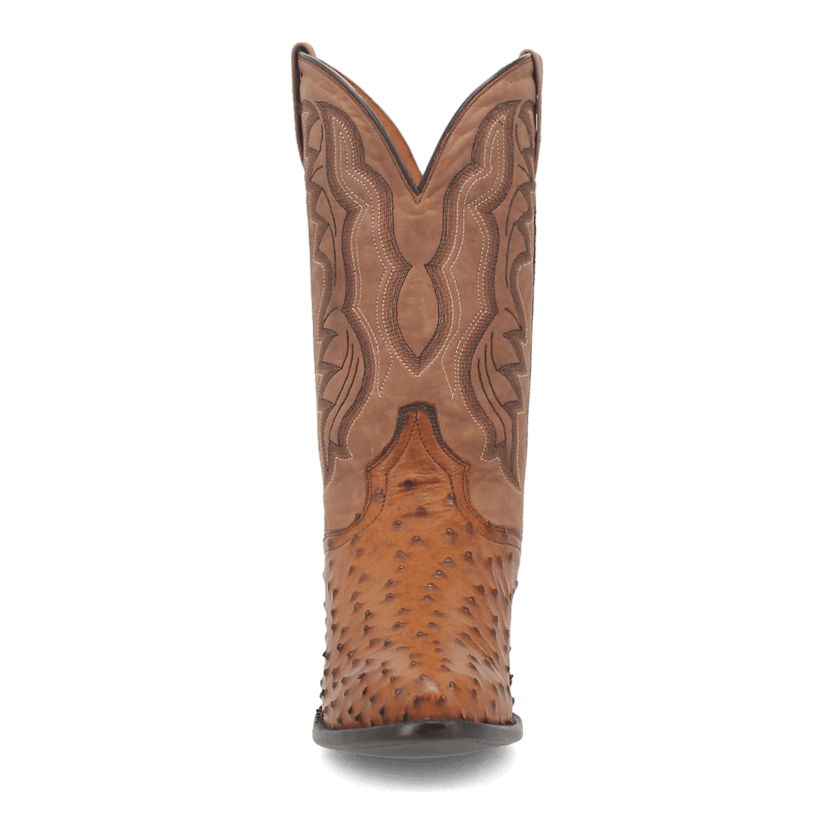 tempe full quill ostrich boot front angle