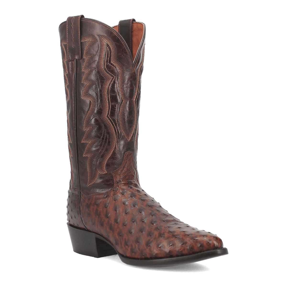pershing full quill ostrich boot 45 degree angle