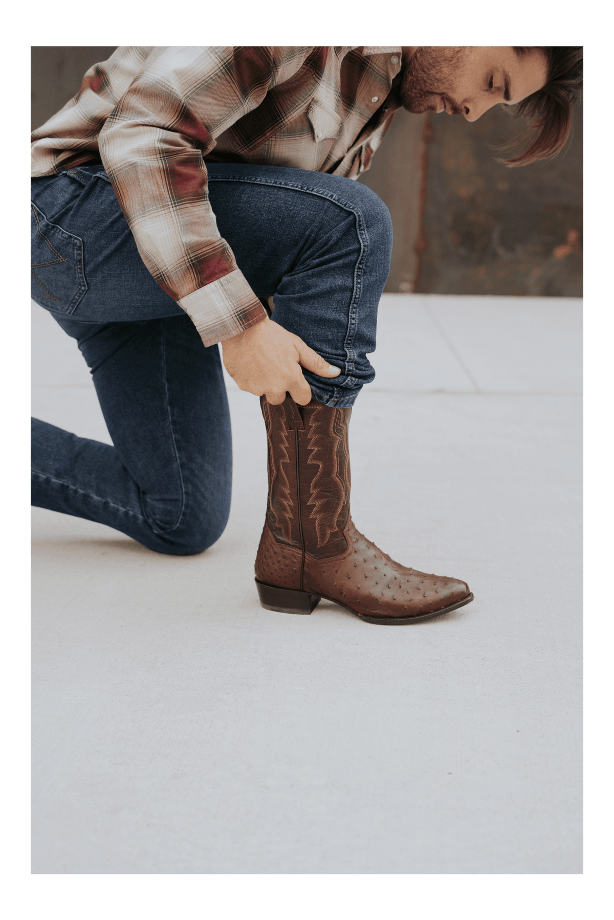 pershing full quill ostrich boot lifestyle image 1