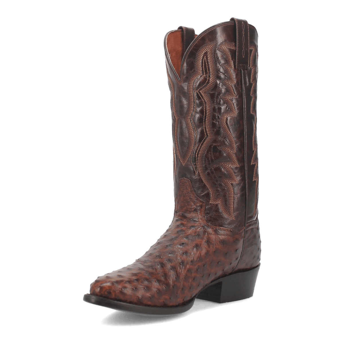 pershing full quill ostrich boot 225 degree angle