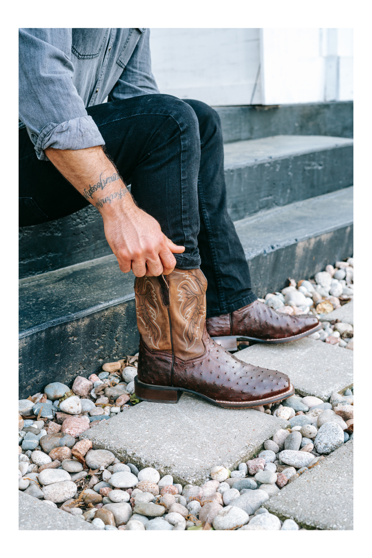 alamosa full quill ostrich boot lifestyle image 1