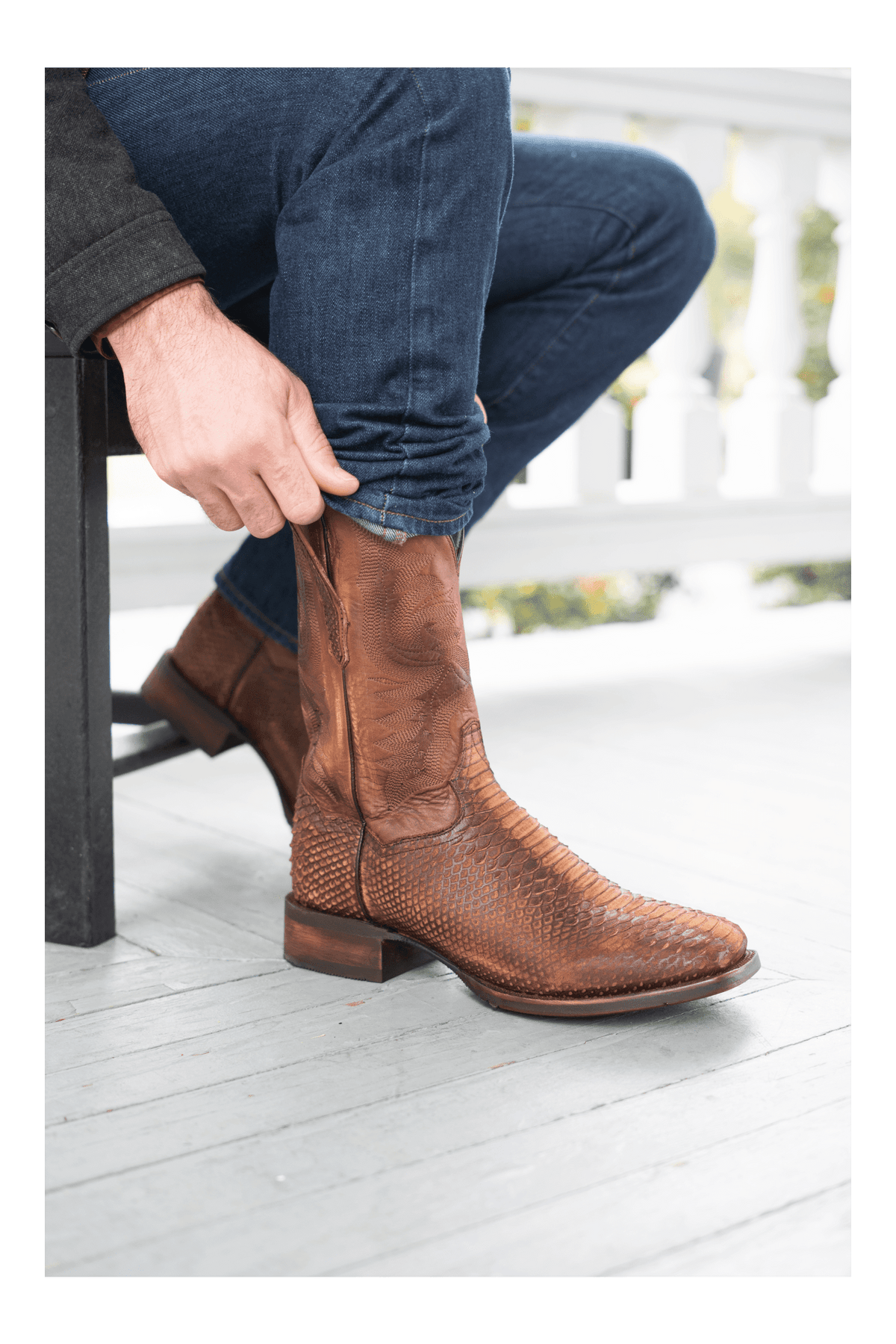 ka faux python print leather lifestyle image 1