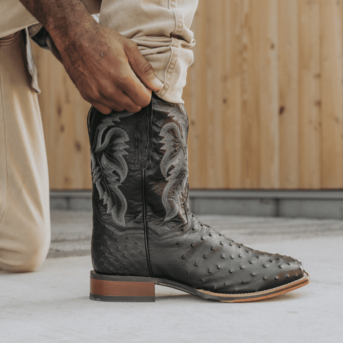 alamosa full quill ostrich boot lifestyle image 1
