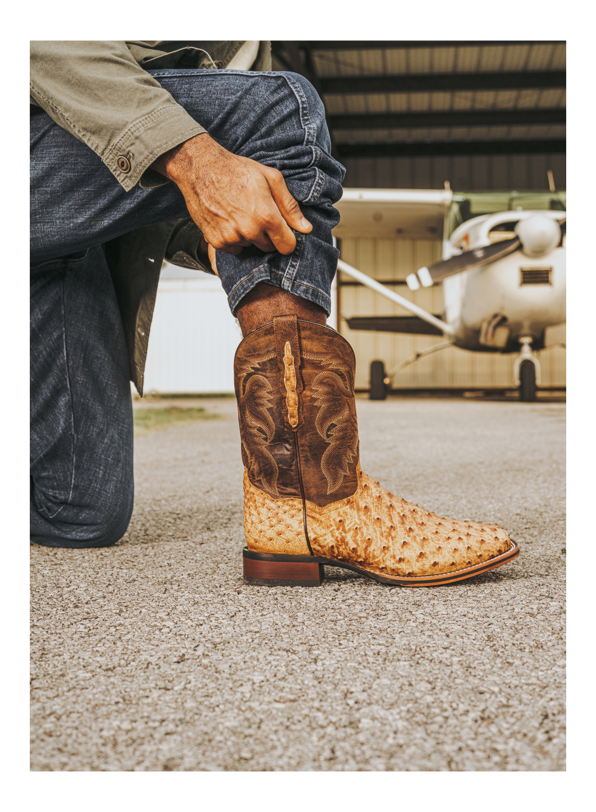 kershaw full quill ostrich boot lifestyle image 1