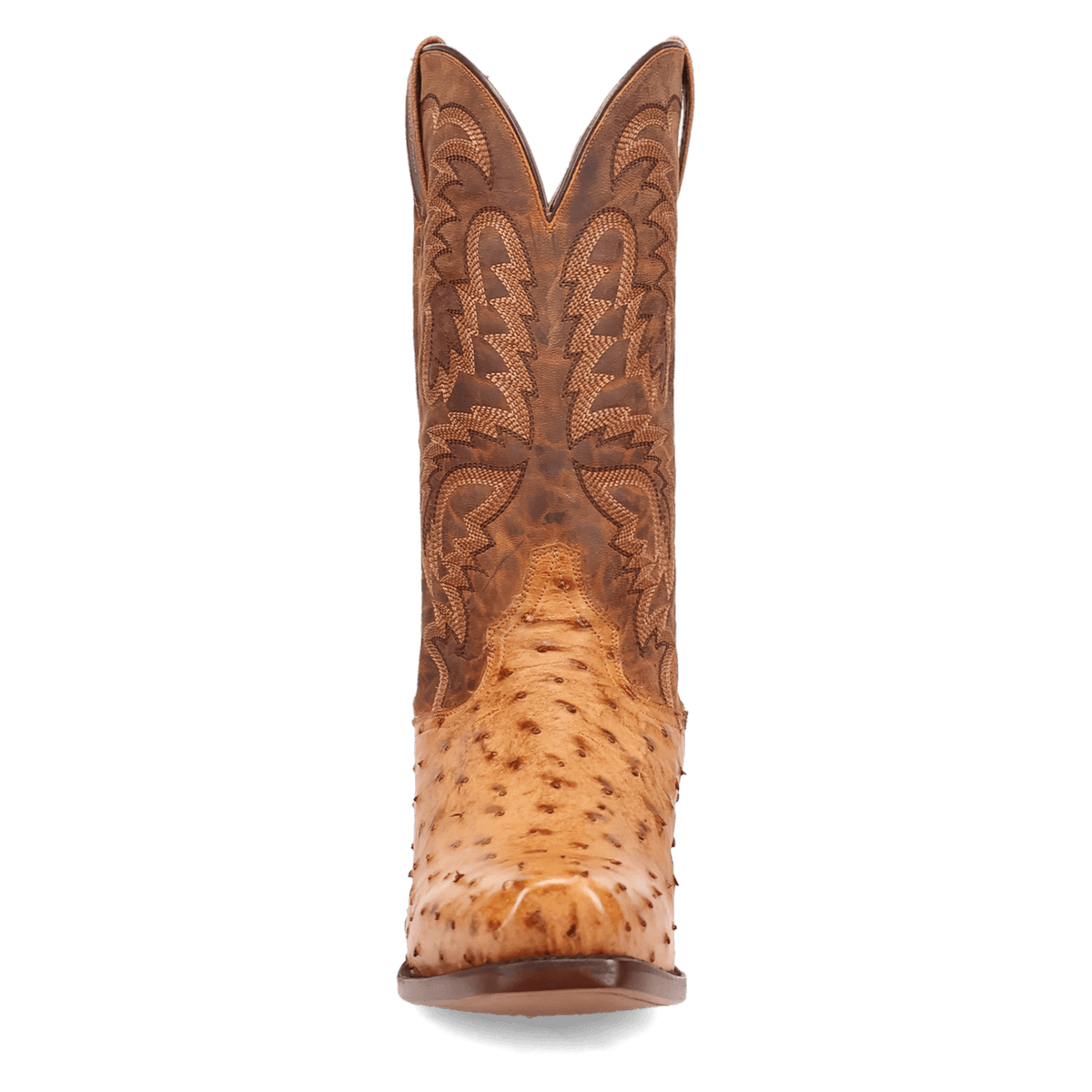 marco full quill ostrich boot front angle