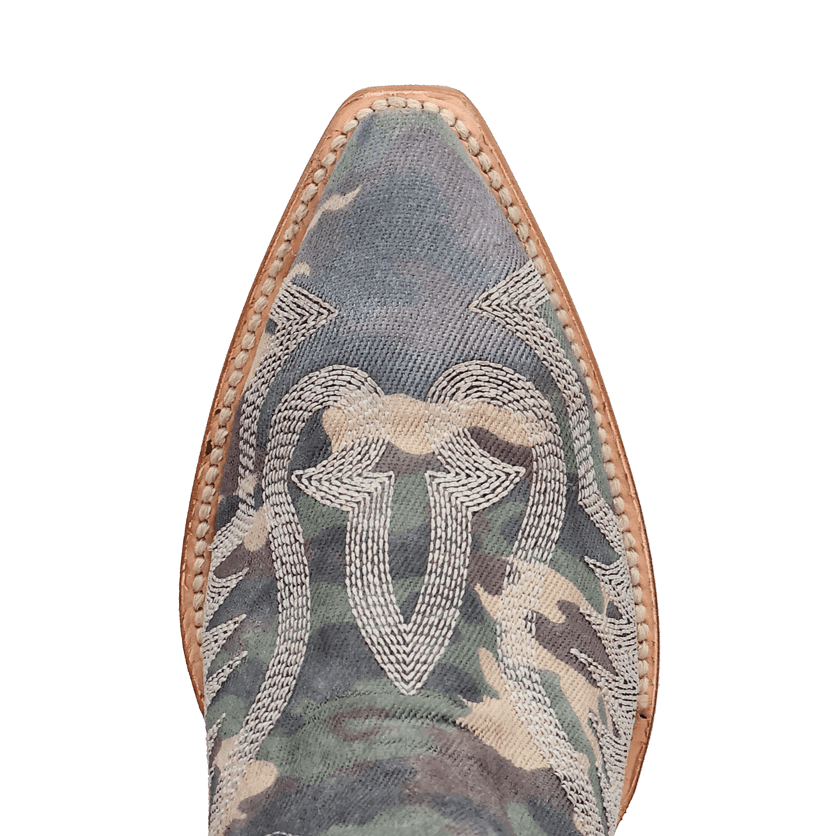 camo darlin' fabric boot toe angle