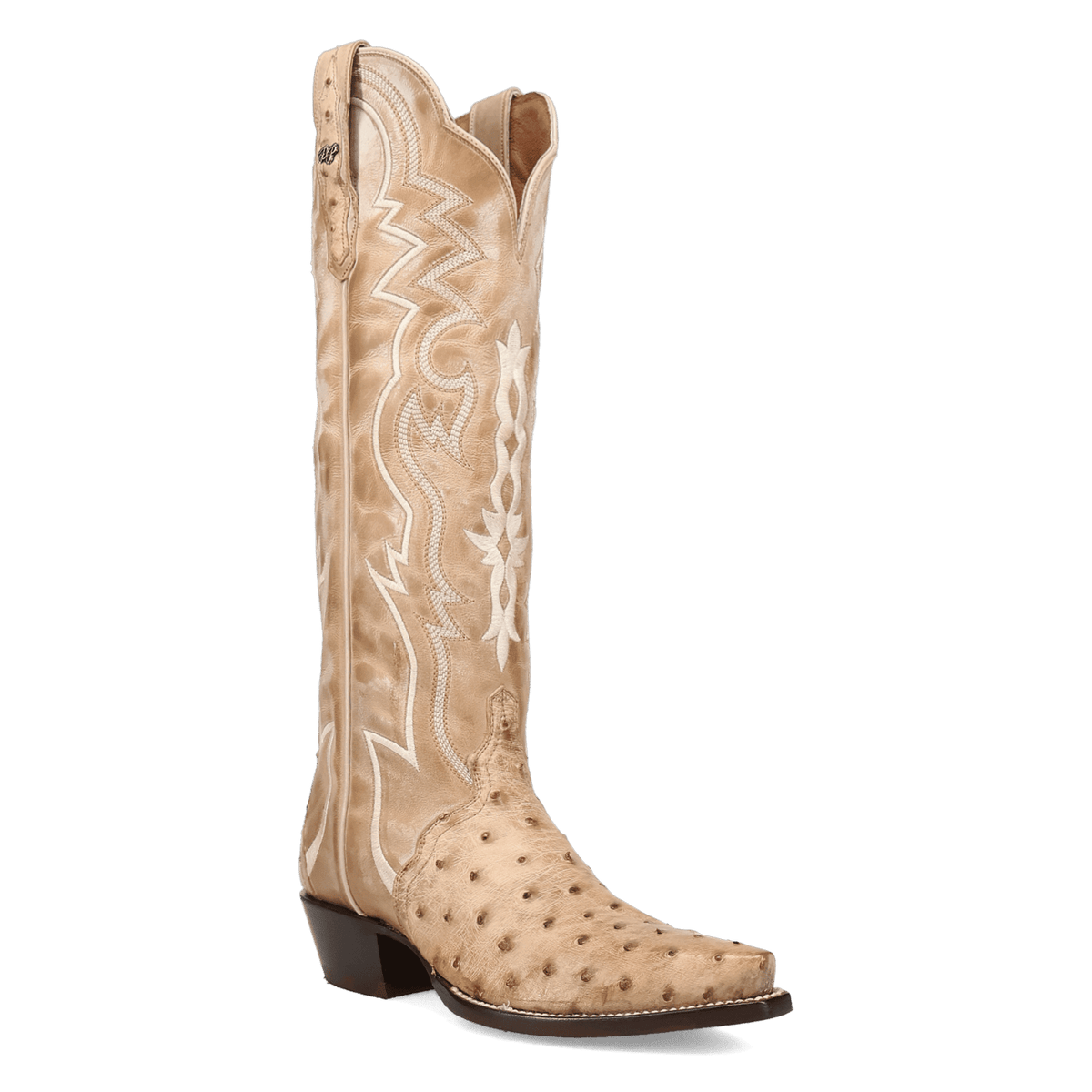 western grace full quill ostrich boot 45 degree angle
