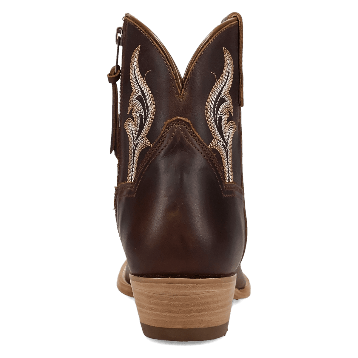 rustic charm leather bootie 180 degree back angle