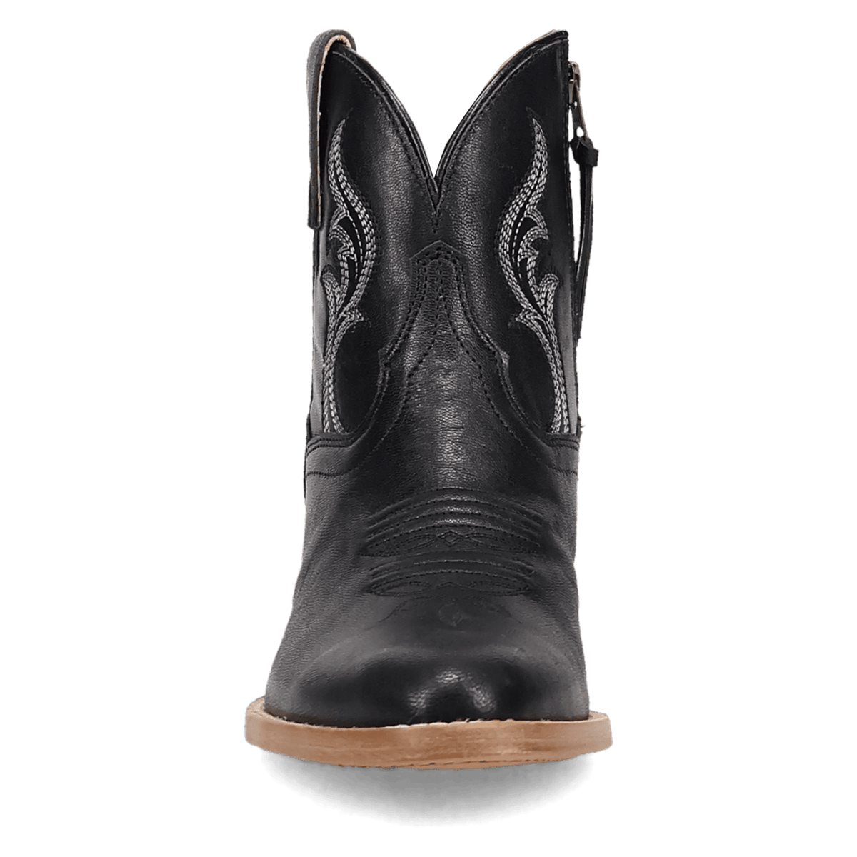 rustic charm leather bootie front angle