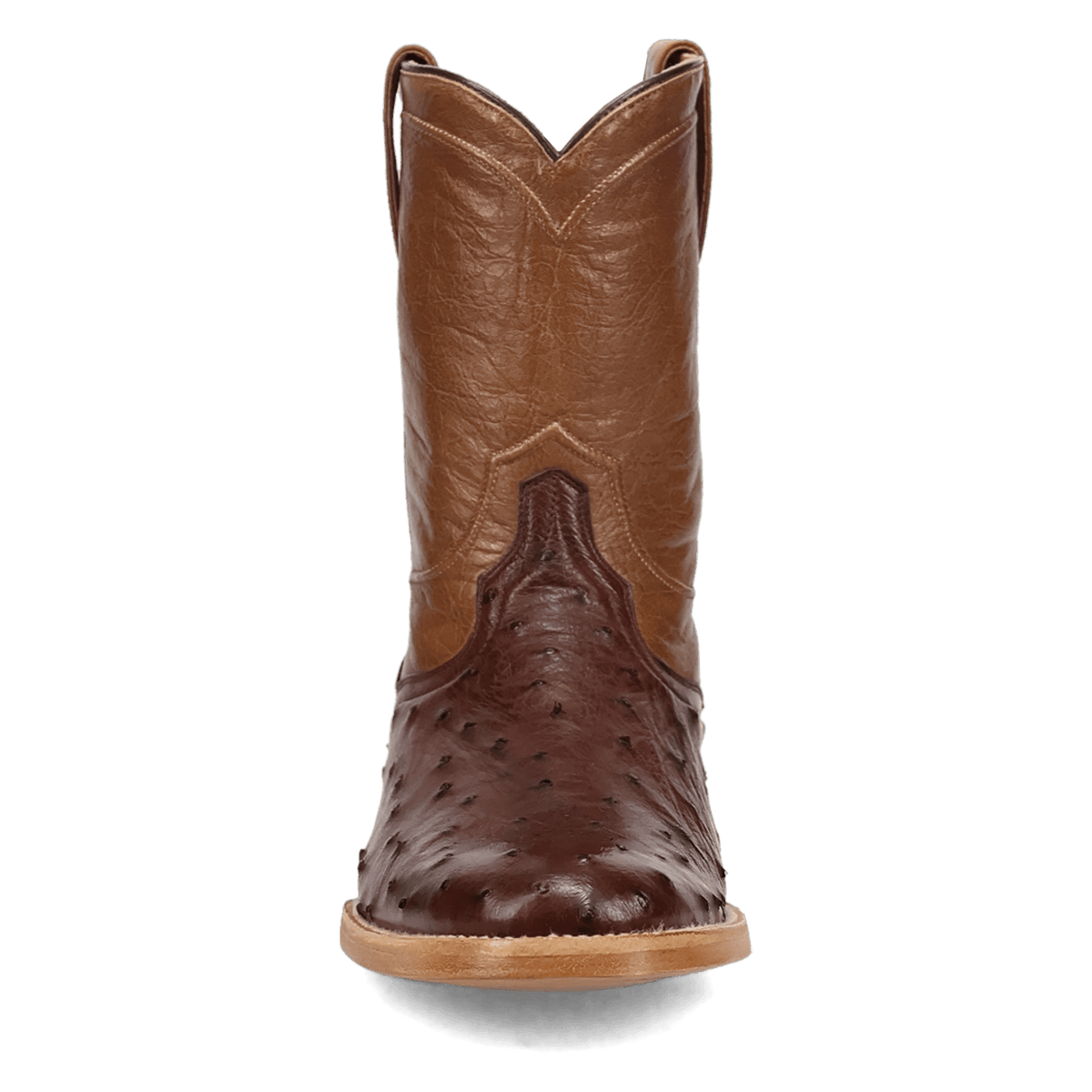 ardor full quill ostrich boot front angle