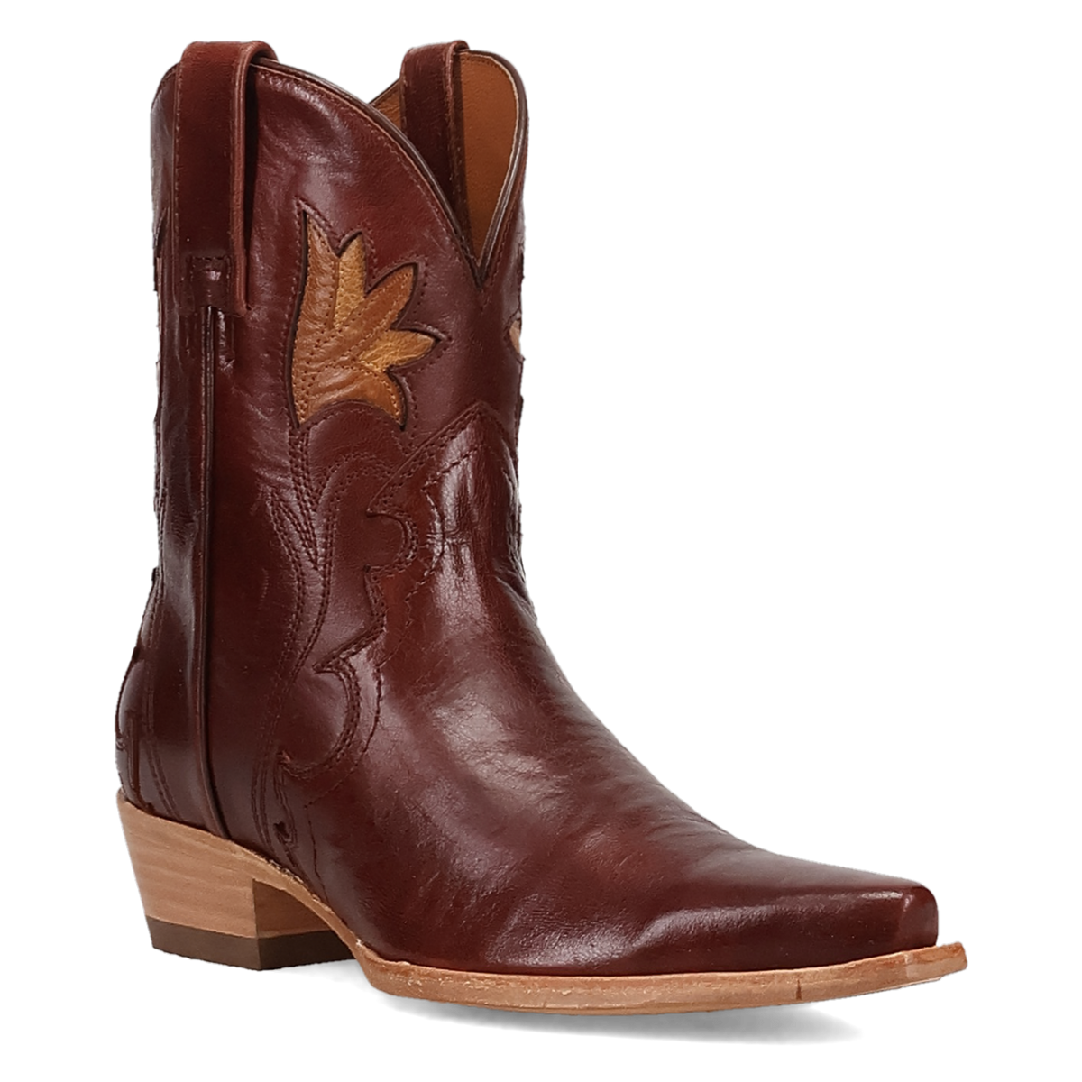 saffron leather bootie