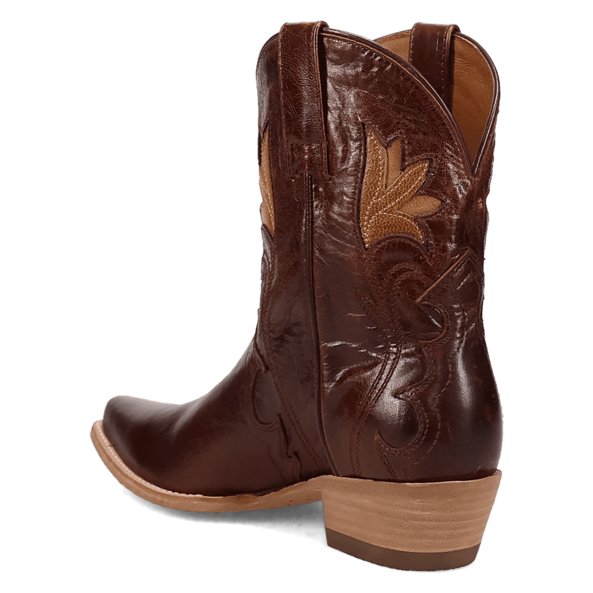 saffron leather bootie 270 degree angle