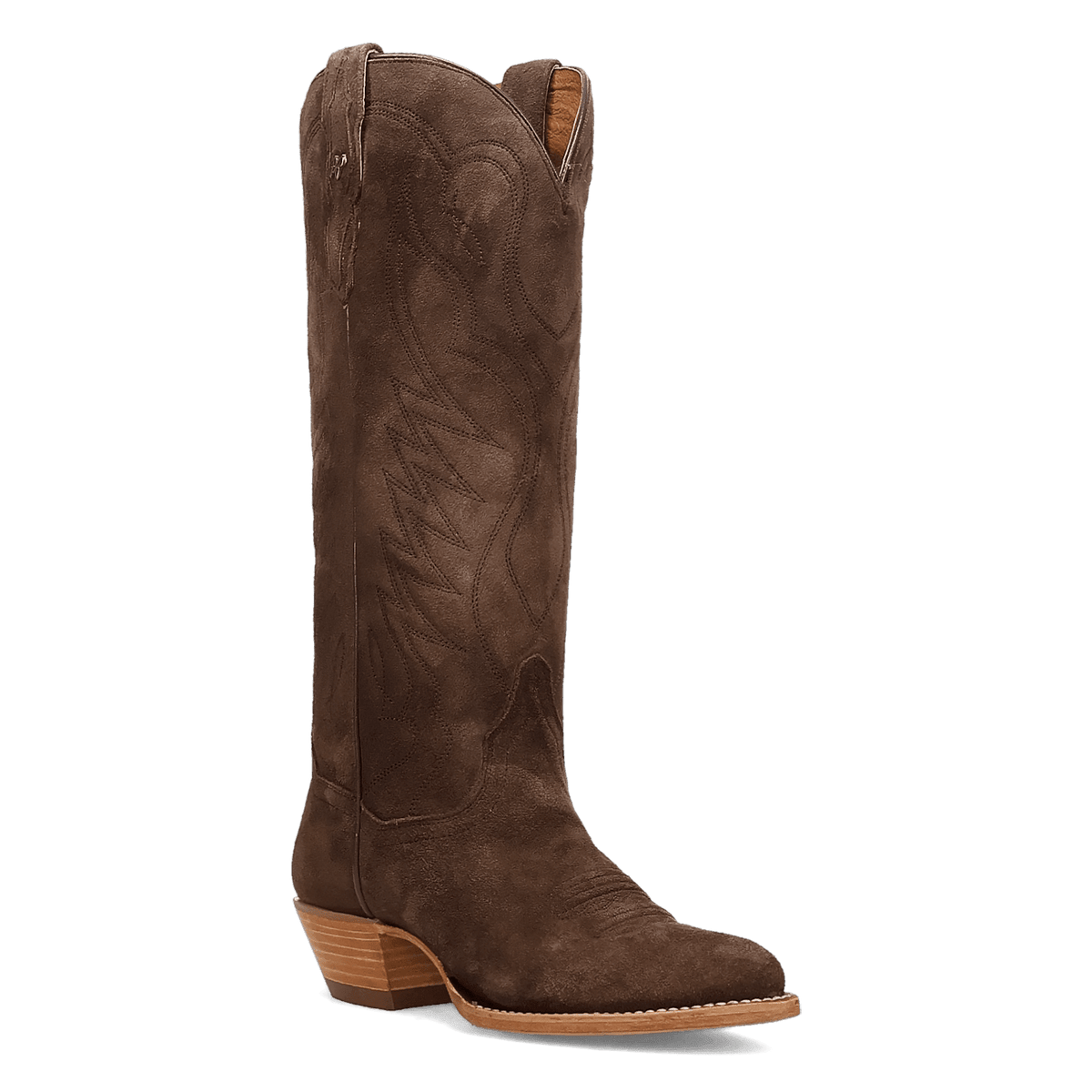 neon prairie suede leather boot 45 degree angle