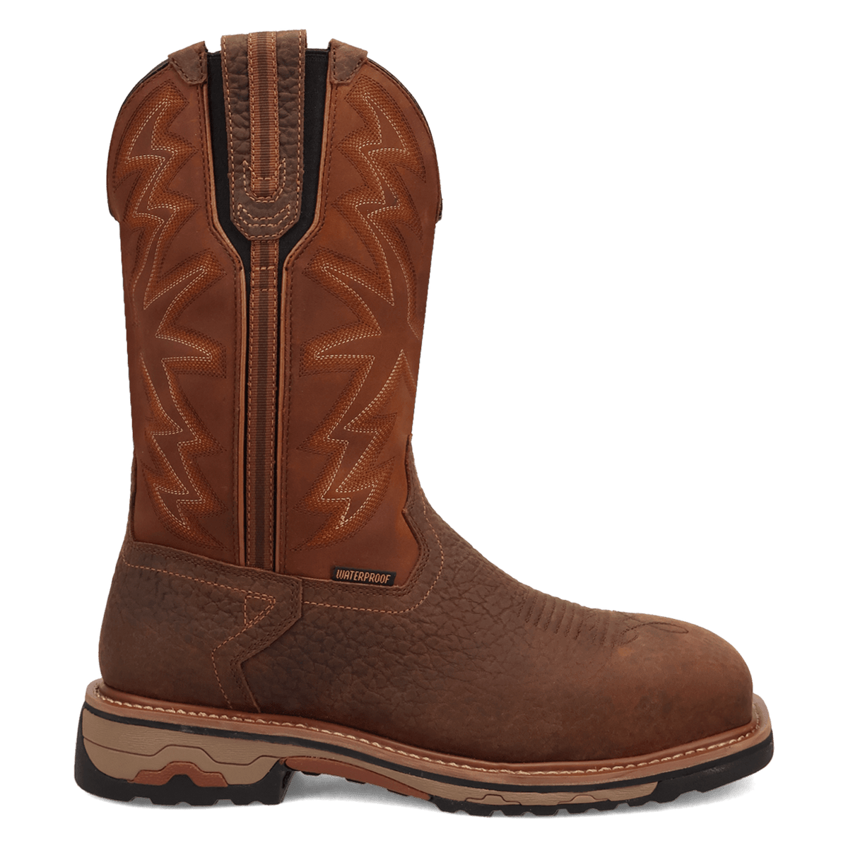 tumbleweed waterproof leather steel toe work boot 90 degree inside angle