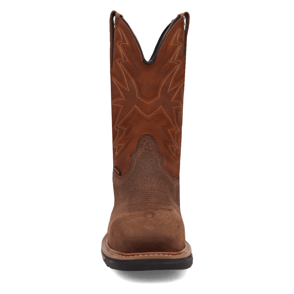 tumbleweed waterproof leather steel toe work boot front angle