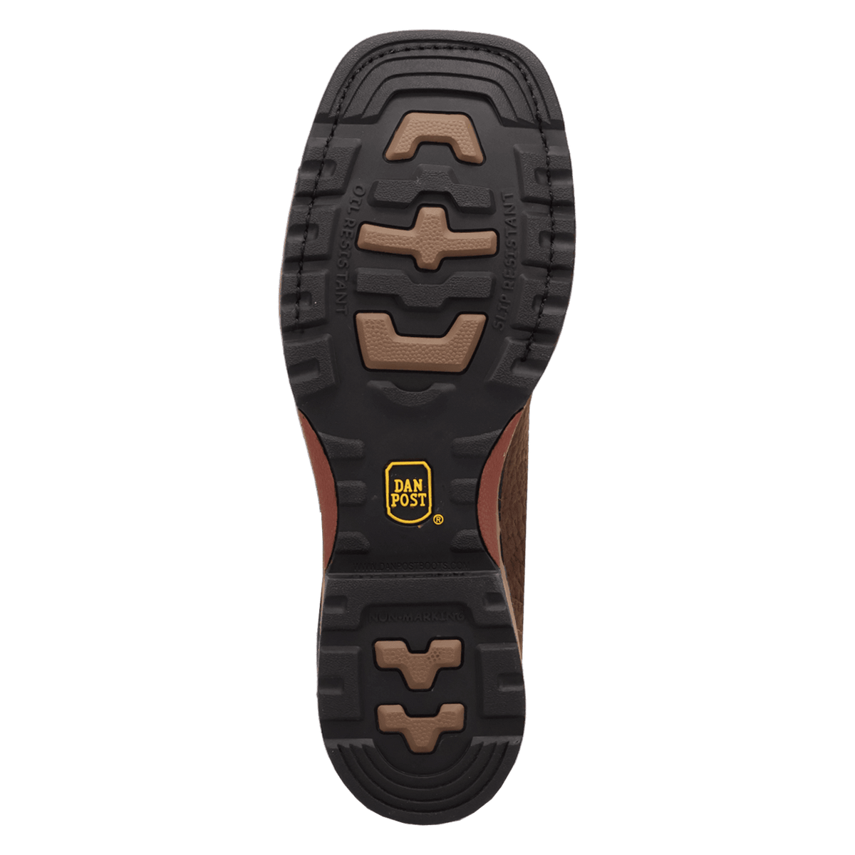 tumbleweed waterproof leather steel toe work boot outsole angle