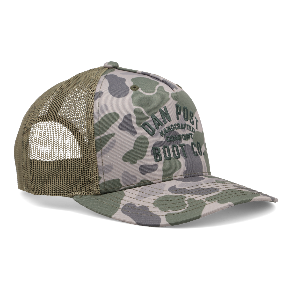 green duck camo trucker hat - dan post boots