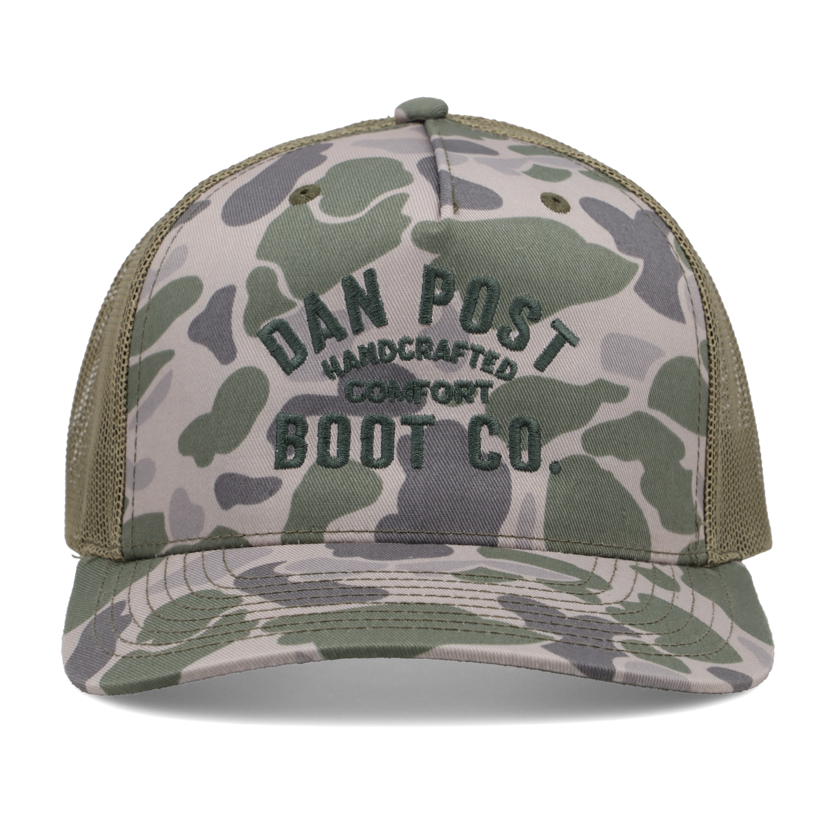 green duck camo trucker hat - dan post boots